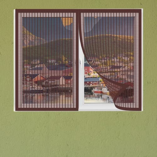 Fliegengitter für Fenster 55 x 200 cm Mückengitter Fenstergaze Mückennetz Fenster Frischluft halten für AußenFensteren, Kinderzimmer, BalkonFensteren, Braun