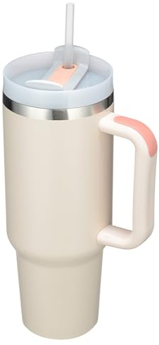 PIPOEI 40oz/1200ml Vasos de Acero Inoxidable, Taza de Café de Viaje Personalizada, Taza de Café para Bebidas Heladas Calientes, Taza de Café para Coche, Café, Agua, Té 16