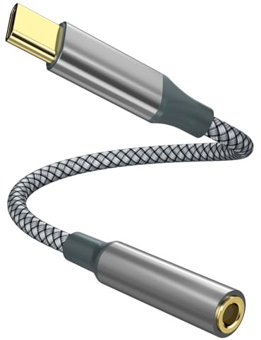 USB-C-auf-Aux-Audio-Dongle-Kabel, Typ C auf 3,5-mm-Buchse, Kopfhöreranschluss-Adapter für iPhone 16 Pro Max/16 Pro, 15 Pro Max/15 Pro/15 Plus, Samsung Galaxy S23/S22/S21 Ultra, Pixel, iPad Pro