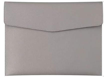 HSNAXingLife Dokumententasche,Aktentasche,Dateipaket A4, B5, A5, A6,Portfolio,Geschäftsdokumententasche,Hohe Kapazität,Wasserdicht und feuchtigkeitsbeständig,Aus Leder gemacht (Grau, A5)