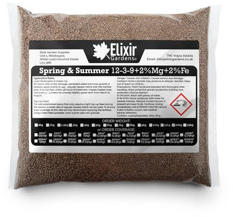 Elixir Gardens 12-3-9 Spring Summer Fertiliser Treats 400 Sq.Meters | Compound Granular Feed with added Iron & Magnesium