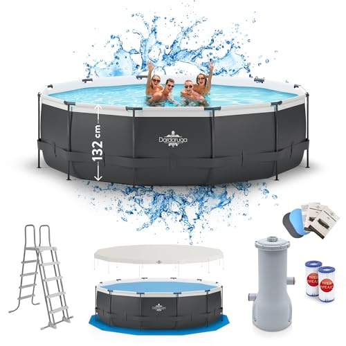 Dardaruga Piscina Fuori Terra Ø 488 x 132 cm | Mod. MAUI (2026) | Marchio Italiano | Scala + Copertura + Telo Base + Pompa Filtro Energy Saver | Materiali PREMIUM | Garanzia e Assistenza ITALIA