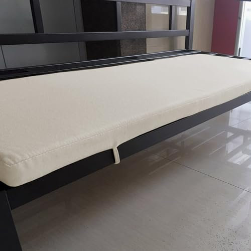 qing yun Kissen für Gartenbank, wasserdicht, 2-/3-Sitzer, 5 cm groß, dick, Bank-Sitzkissen für Zuhause, Garten, Schaukel, Terrasse, drinnen und draußen, 100 x 50 cm, Beige