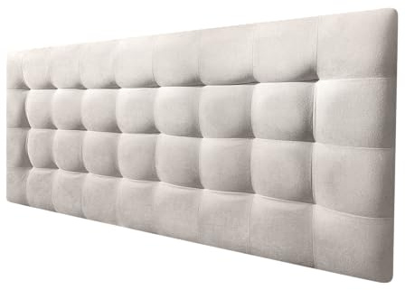 DecorQUALITY Cabecero Cama Canadá Deluxe - Cabezal Tapizado Acolchado de Tela Antimanchas - Cabecero Premium Dormitorio (Beige, 135x70)