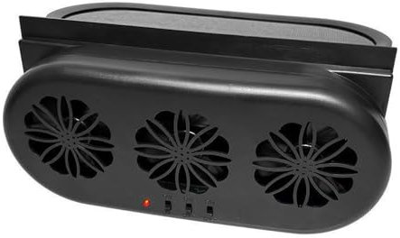 Mulcort Ventilateur de Voiture à 3 Ventilateurs, Ventilateur d'échappement avec Interrupteur indépendant, d'air à énergie Solaire et USB, Refroidisseur Ventilateur pour véhicules(Noir)