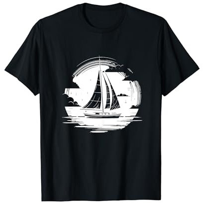 Segeln Zeichnung Segelliebhaber Segelregatta T-Shirt