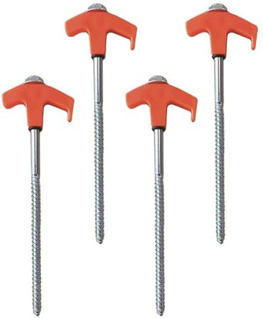 Begchy 20 x Bodenanker, zum Einschrauben, Zeltheringe, Camping, robuste Zeltheringe, Edelstahl, Gewinde, Zeltheringe
