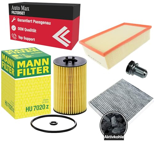 Filterset Inspektionspaket für GOLF 7 TIGUAN T-ROC TOURAN | 1.6 TDI 2.0 TDI | Ölfilter | Luftfilter | Innenraumfilter | Aktivkohlefilter