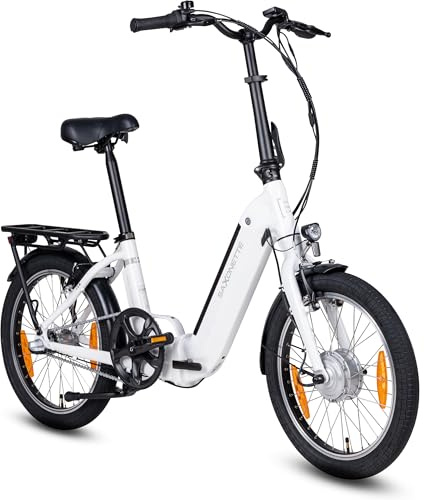 SAXONETTE E Bike Klapprad 20 Zoll mit Rücktrittbremse und nabenschaltung, E Fahrrad Herren mit 36V 11.4Ah 410Wh Akku, 80KM Lange Range, Elektrofahrrad Pedelec 25 km/h für Herren Damen