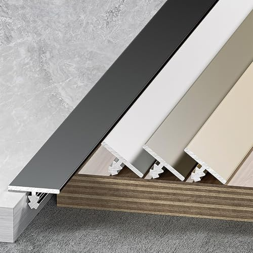 Raouoae Hochwertige T-Form Übergangsschiene 100 cm Länge 3 Stück Floor Threshold Strips Übergangsprofil Türschwelle Bodenleiste Für Fliesen, Teppich Und Vinyl(Milchkaffee,Breite: 15 mm)