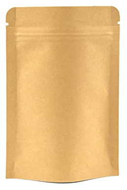 Lot de 200 Sachets Alimentaires Réutilisables en Kraft Doublé Aluminium | Kraft Marron, Fermeture Éclair, Encoche Anti-Déchirure | Sachets Réutilisables pour Grains de Café - Petite Entreprise