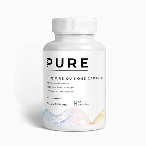 PURE LIFE CoQ10 Ubiquinone Capsules – Coenzyme Q10 Supplement for Energy, Muscle Recovery & Support Cardiovascular Health – 30 Vegan Capsules – Nutritional Supplement – Made in USA