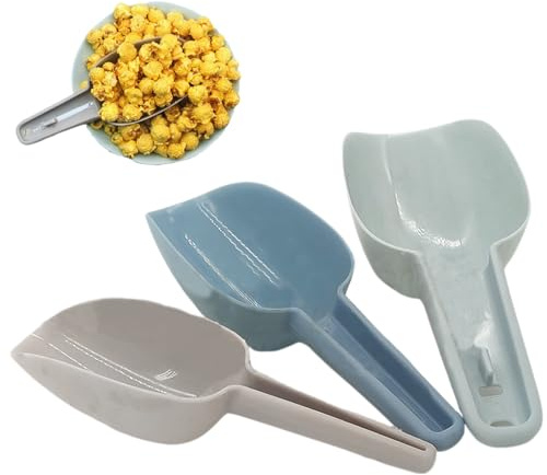 Scoops for Food Plastic Scoops 6.5, 7.1, 8.3 Stapelbara skopor för multipurpose mjölskopatroner med 3 st krok för mjöl, is, ris, popcorn och mer