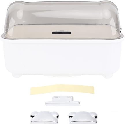TOPINCN Organizador de Secado de Platos, Escurridor de Platos Extra Grande con Tapa, Caja de Almacenamiento de Cocina Que Ahorra Espacio para Encimera, Fondo de Drenaje