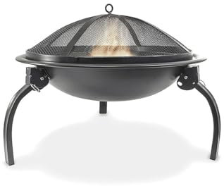 Outdoor Three-legged Folding Fire Pit Grill With Grill And Mesh Cover Suitable For Outdoor, Patio, Garden, Camping Heat-resistant Steel Tripod Fire Pit