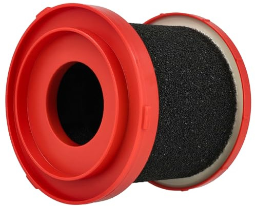 vhbw filtro a umido compatibile con Milwaukee M12FVCL, M18FPOVCL, M18VC2, 0970-20 - M18 aspirapolvere - plastica/gommapiuma rosso/nero