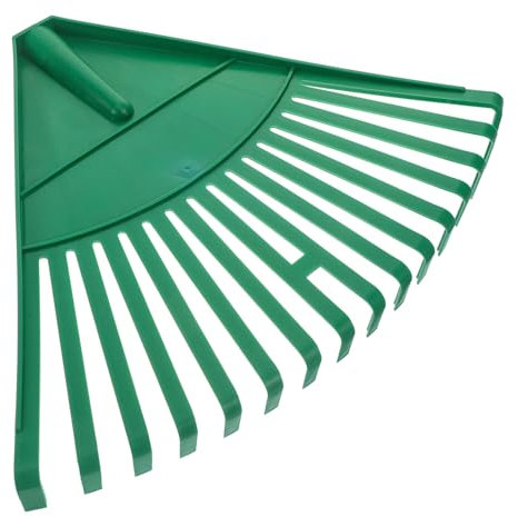 BESPORTBLE Rastrillo de Jardín de Plástico Verde para Limpieza de Hojas y Césped, Herramienta Manual Ligera y Compacta para Jardinería Exterior, Rastrillo Resistente de Mano Adecuado