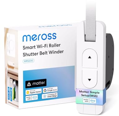 Meross Matter Avvolgitore Tapparella Elettrico da Incasso, Avvolgibile Elettrico fino 45 kg (circa 6 m²), per cinghia da 23 mm, Compatibile con Apple HomeKit, Alexa, Google Assistant e SmartThings