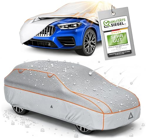 WALSER Premium Housse Anti-Grele & Chaleur Voiture, Protection EPE Sun Protect - Reduit la Temperature Interieure, Bache Auto 100% Etanche, Garage Toutes Saisons Taille 8