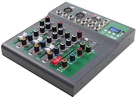 Mixer audio Bluetooth professionale Mixer USB DJ console di mixaggio audio 4 canali ?Karaoke 48V Power per PC Party Studio Registrazione