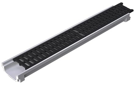 Griglia di drenaggio per esterni da 60 cm, griglia lineare in plastica per passerelle, cortili, grondaie e coperture di scarico per trincee (larghezza 10 cm x altezza 4 cm), soluzione per tubi di