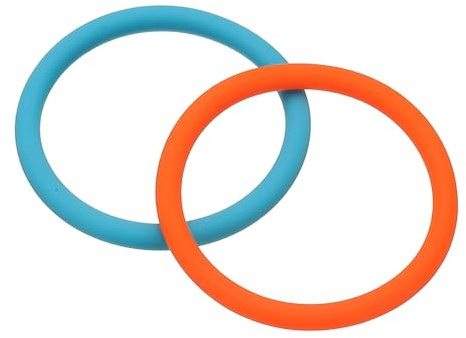 YELARXI Silicone Bracelets Band, Sport Wristband Bracelet Stretch Sports Bands & 2 Pack & Blue Orange - Fitting for (Men/Ladies/Kids/Team Games/Birthday/Party)