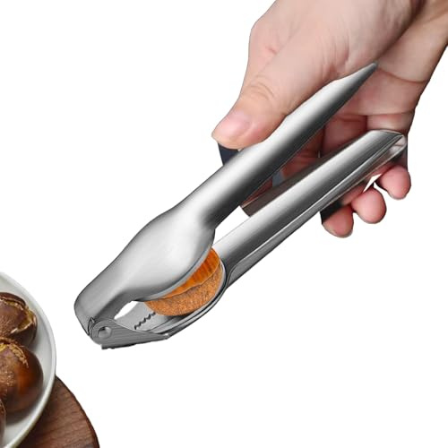 Generisch Cascanueces Dispositivo de Acero Inoxidable Antideslizante Pelador de Castañas Cascanueces Manual, Para Hogar, Cocineros, Personas Mayores, Personas con Manos Débiles, Adolescentes