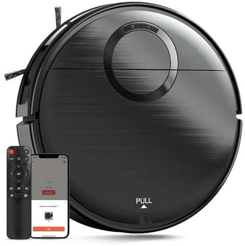 UMMUND Robot Vacuum and Mop Combo, 2 in 1 Mopping Robotic Vacuum Cleaner with Schedule, Wi-Fi/App/Remote, Strong Suction, Self-Charging, Slim, Ideal for Hard Floor, Pet Hair, Low-Pile Carpet