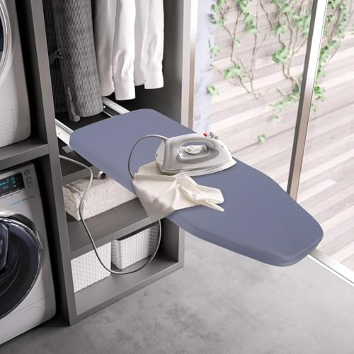 Tabla de planchar extensible de 180 °, tabla de planchar plegable giratoria de tamaño mediano, plegable para armario de cajones de 22,4 x 17,7 x 6,7 pulgadas