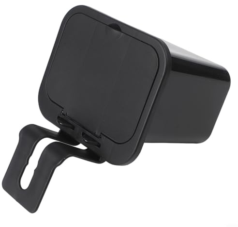 Cubo de basura para automóvil con tapa, plegable, impermeable, para interior de coche, caja organizadora de almacenamiento de cuero con ganchos, bolsa de basura reutilizable