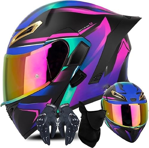 Caimcie Caschi modulari per Moto, caschi apribili con Doppia Visiera, caschi integrali, omologati ECE/DOT, caschi modulari integrati con Coda Larga per Adulti, Donne e Uomini J,M=57-58cm