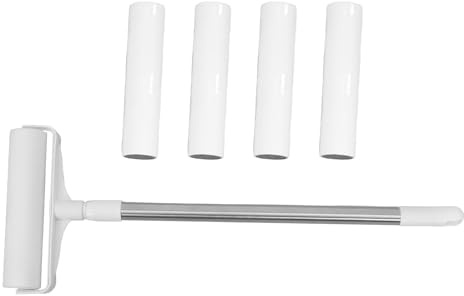 Hemobllo Pet Hair Lint Roller for Carpet and Clothes with 19cm Sticky Roller and 4 Refill Rolls Sticky Hair Remover for Furniture Sofa