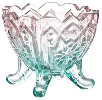 LiQENT-149 Verre à gobelet Petits bols à dessert vintage en verre gaufré, coupes colorées sur pied for glacées, fruits, salades(Multi-colored)