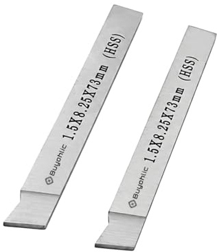 Mini Lathe Parting Tool Cut Off HSS Blade 1.5 × 8.25 × 73 mm for CNC Milling & Precision Machining | Semi-Finishing and Finishing Applications | Fits Mini Lathes (2 Pcs Set)
