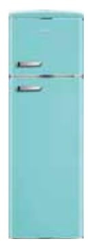 SEVERIN RKG 8995 [EEK D] frigorifero retrò con applicazioni cromate, congelatore superiore, illuminazione a LED, 1-7°C, volume netto 246 L, solo 39 dB, turchese, RKG 8995