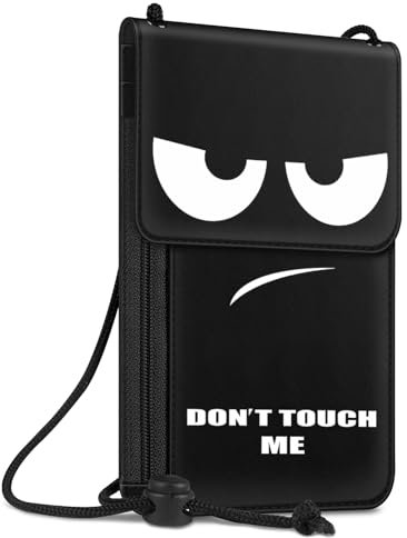 Fintie Brustbeutel, Reisepass Tasche RFID-Blockierung Reisegeldbeutel Umhängebeutel Handytasche aus Premium Kunstleder für Herren Damen Kinder Jungen Mädchen, Don't Touch