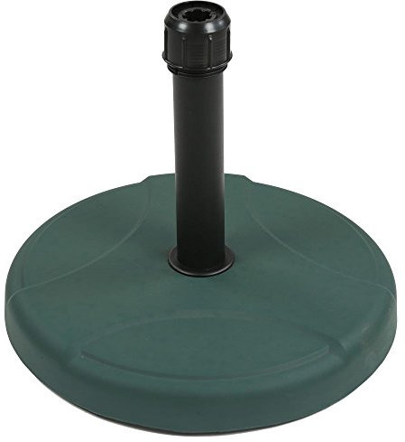 LOLAhome Base de Parasol de 25 kg de Cemento | con Tubo de Acero | para parasoles de Tubo Ø 35 a 48 mm | Pintura Resina epoxi Anticorrosión | para Exterior, jardín, terraza (Verde)