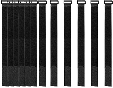 YiwerDer [16 Pack] 1 x 18 Hook and Loop Reusable Fastening Nylon Cable Securing Straps, Durable Functional Ties to Keep Your Places from Tangled Messes of Cords