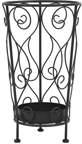 Festnight Regenschirmständer Schirmständer Vintage-Stil Metall Regenschirmhalter Regenschirme Organizer 26 x 46 cm Schwarz