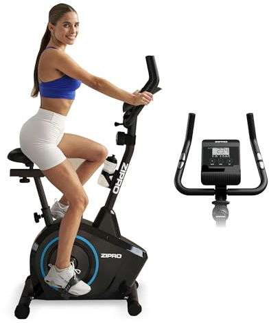 ZIPRO Ergometer Heimtrainer Fahrrad mit 8-Stufigem Magnetwiderstand, Smartphone-Halter, LCD-Monitor, Verstellbarem Sattel & Lenker, Hometrainer Fahrrad für Cardiotraining, Stabil Fitnessbikes (Boost)