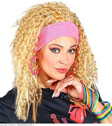 W WIDMANN MILANO Party Fashion - Perücke 80er Jahre | Langhaarperücke mit Haarband für Karneval, Mottoparty und 80er Jahre Kostüme