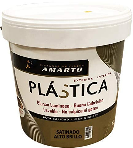 Amarto Pintura Plastica Alto Brillo, para paredes de yeso, escayola, cemento, etc. (4 L.)