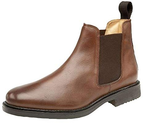 Amado Macario, M278, Roamers Leather Chelsea Boots (Brown, numeric_13)
