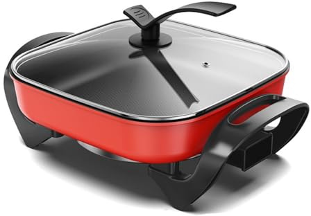 Cocoarm Poêle électrique multifonction anti-adhésive carrée (prise UE 220 V)