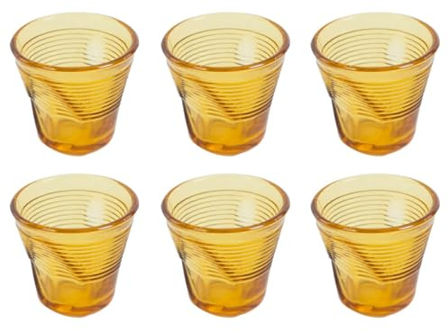 kaleidos Set 6 Tazzine da Caffè Accartocciati Ø6,5 cm in Vetro Pressato