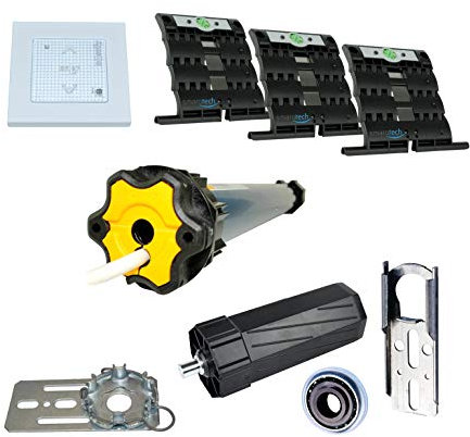 smarotech® Nachrüstset zum Modernisieren von Gurt/Kurbel: smarotech® Montageset SW60 (für 60mm 8-kant-Wellen) inkl. Rollladenmotor Oximo 50 io 6/17 (bis 2,6m²) und Smoove origin io pure