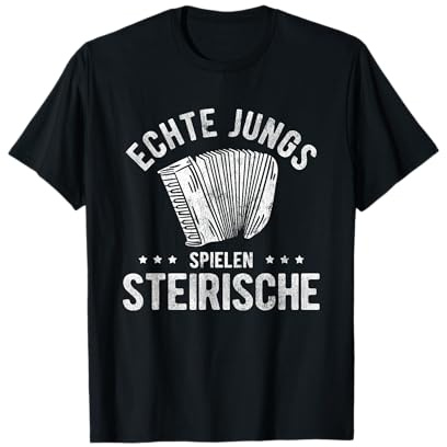 Echte Jungs Spielen Steirische Ziehharmonika Akkordeon T-Shirt
