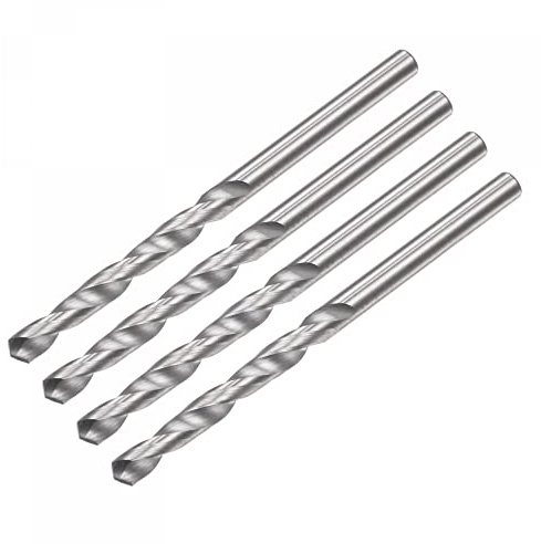 sourcing map Solid Carbide Drill Bits, 2.5mm C2/K20 Tungsten Carbide Jobber Drill Bits Straight Shank Drilling Tool for Stainless Steel Aluminum Iron Metal Plastic 4pcs