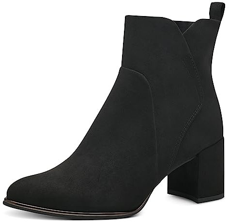 MARCO TOZZI stivaletti da donna con tacco, design a punta e zip color nero (black) 38 EU