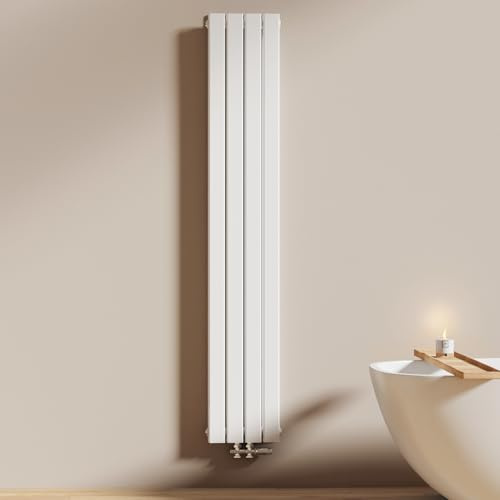 EMKE Radiateur à Eau Chaude 180x30 cm, Blanc,Double